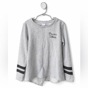 Old Navy Girls “Power Vibes” Gray Sweatshirt | Size S (6–7) | Cozy Pullover
'
